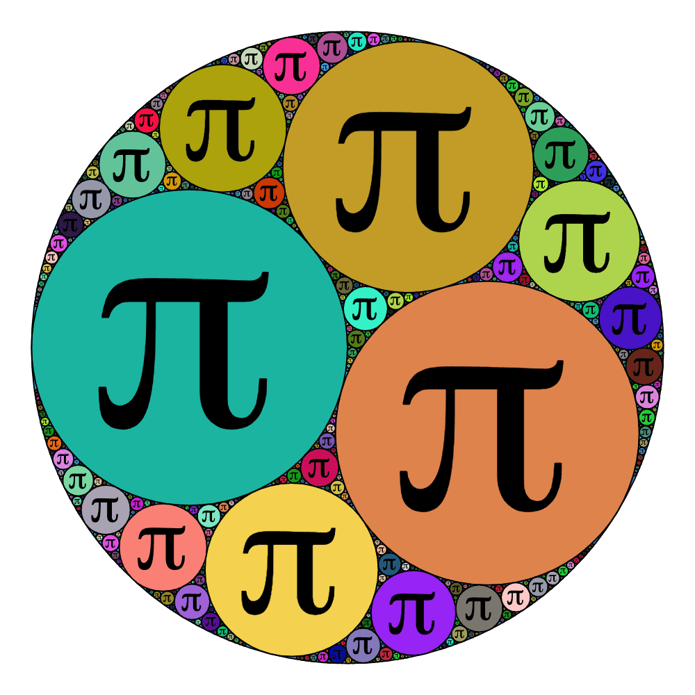 Colofur Apollonian gasket with Pi
